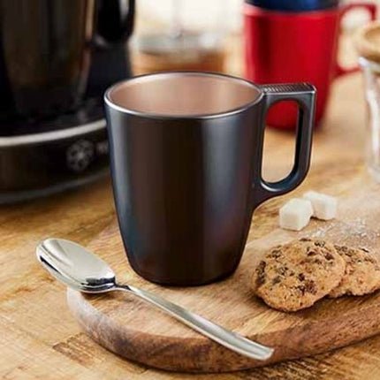 Mok - Moderne Koffiemokken - Glazen Mok - Set van 6 - Luxe Drinkglazen Voor Koffie & Thee - 250ml - 10.4 x 10.4 x 9.2 cm - Zwart
