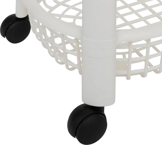 5Five Keuken/badkamer trolley 4 laags - L46 x B25 x H79 cm - wit - kunststof - met wielen - opberg mandjes/bakjes
