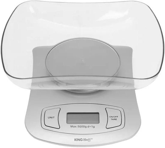 Kinghoff Serie - Digitale Küchenwaage - 5 kg - Tara-Funktion - inklusive Batterien