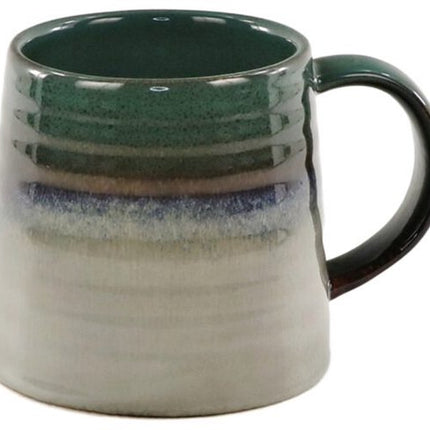 MPLCo - Ombres Mok - Koffiemok - Set van 2 - Theemok - Unieke Beker - Moderne Koffiebeker Servies - Vaatwasser & Magnetron Bestendig - 400ml - Ø10 x 10 cm - Groen-grijs