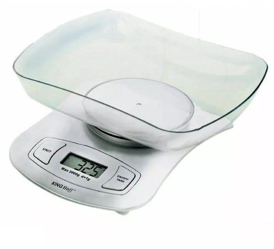 Kinghoff Serie - Digitale Küchenwaage - 5 kg - Tara-Funktion - inklusive Batterien
