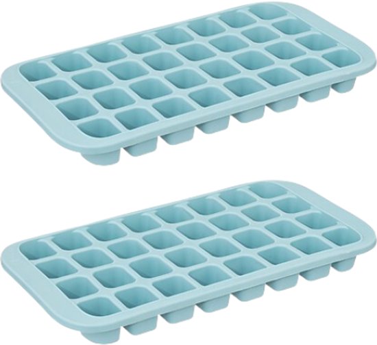 IJsblokjesvorm set van 2 – flexibele ijsblokjes tray van TPE, 33,6 x 18,3 cm