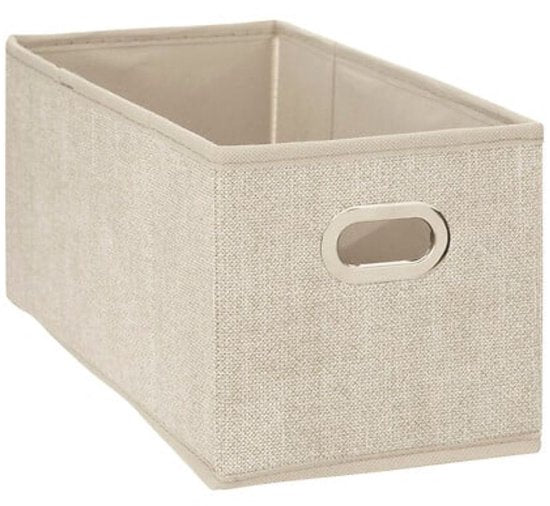 Opbergdoos - Opbergdoosset - Gevlekt - Opvouwbaar - Set van 2 - Stoffen Opbergmand - Met Handgreep - 31 x 15,5 x 15,2 cm - Beige