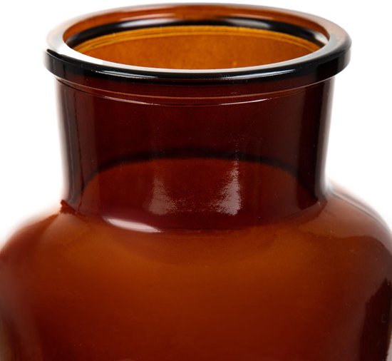Homla - Tenno Blumenvase - Dekorative Vase - Modernes Design - Große Glasvase für Trockenblumen & Blumensträuße - Skandinavisches Interieur - Stilvolles Wohnaccessoire - Ø 14,5 x 25,5 cm - Braun