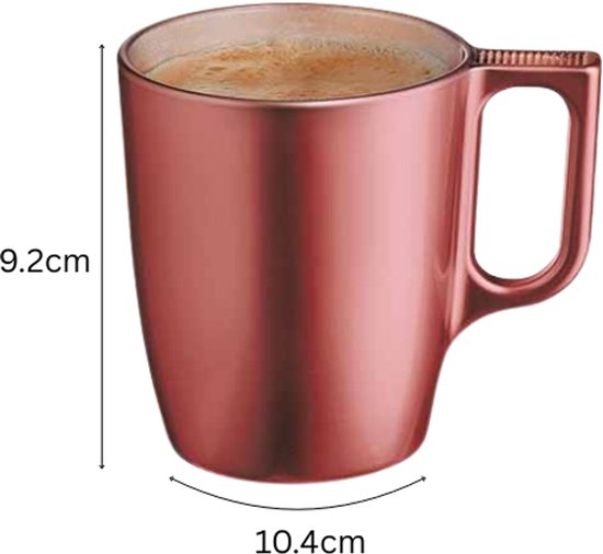 Flashy Mug Red Astral – glazen koffiemokken, set van 2, 250 ml, rood – foto 3