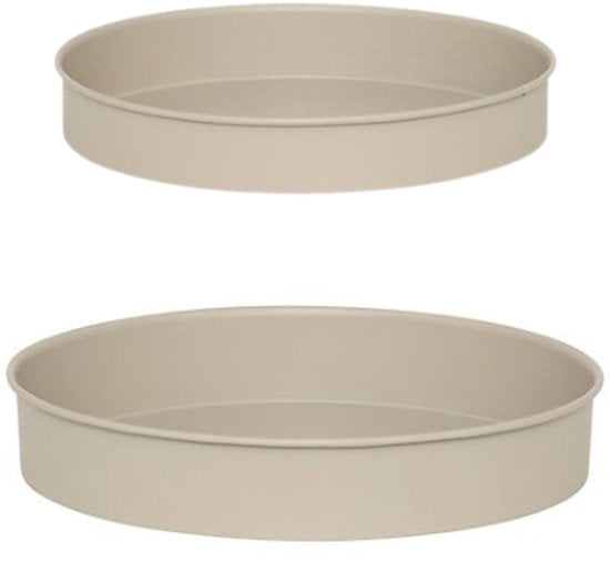 Aze plantenbak set van 2 op standaard – beige metaal, Ø 30 x 44,3 cm – foto 8