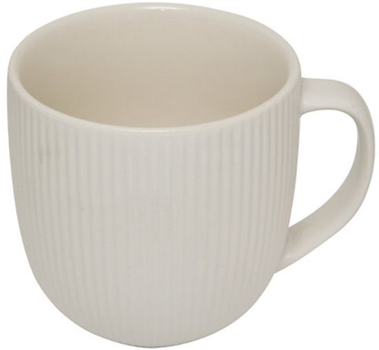 Strata Mok Set - Koffiemok - Set van 6 - Porseleinen Mok - Theemok van New Bone China - Moderne Bekers - Magnetron & Vaatwasser Bestendig - 210ml - Wit