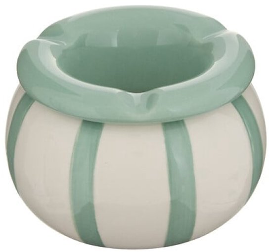 Dela Asbak - Design Asbak Keramiek - Compacte Sigaretten Asbak - Moderne Tafelasbak - Decoratieve Asbak voor Binnen - ca. Ø9 x 6 cm - Groen