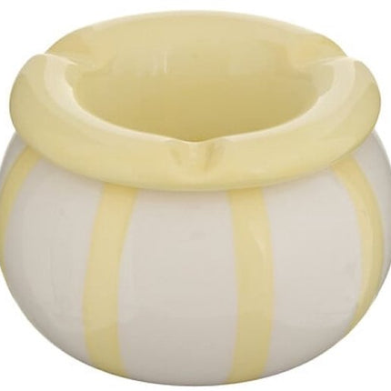Dela Asbak - Design Asbak Keramiek - Compacte Sigaretten Asbak - Moderne Tafelasbak - Decoratieve Asbak voor Binnen - ca. Ø9 x 6 cm - Geel