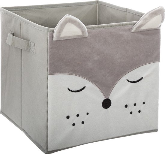 Atmosphera Aufbewahrungskorb / Schrankkorb Löwe - für Kinder - Pappe / Kunststoff - braun - 30 x 30 cm