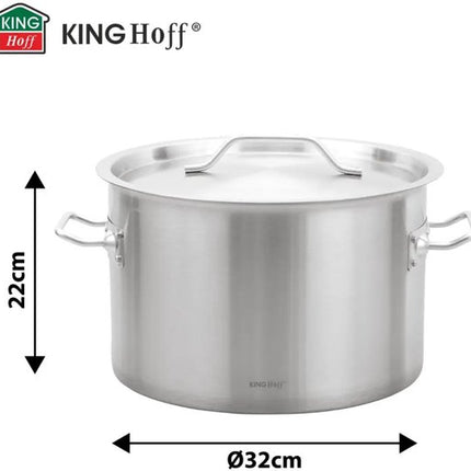 Kookpan - Catering Pan - Grote Soeppan met Deksel - Stockpot - Inductie Geschikt - voor Soep, Pasta & Stoofgerechten - 17L - Ø32 cm - RVS