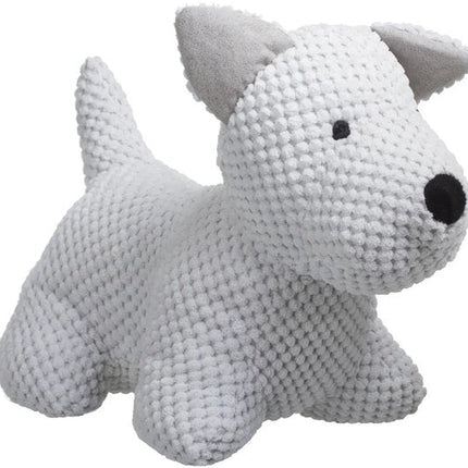 Pluche Deurstopper Hond - Wit - 31 x 24 cm - 1 kg - Polyester - Functioneel & Schattig Design - Gevuld met Zand -