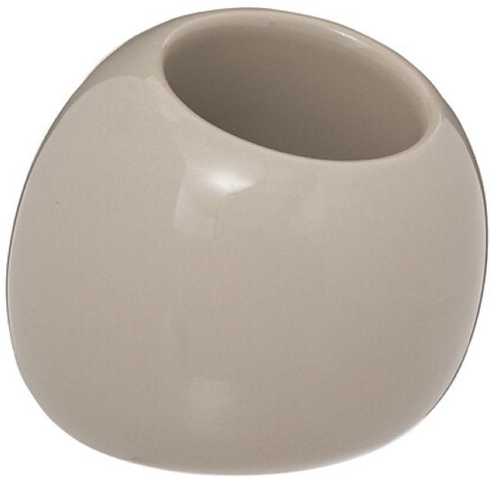 Badezimmerset - Toilettenzubehör - Moderne Bade zimmeraccessoires - Toilettensitz - WC-Bürstengarnitur - Abfalleimer - Beige Leinen-HDF-Toilettensitz & Keramik-WC-Bürstenhalter - Taupefarbener 3L-Metall-Tretmülleimer