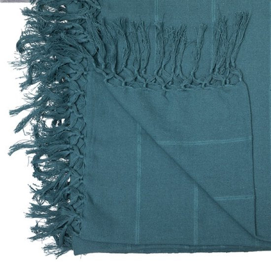 Anjali Bedsprei - Luxe Rayon Bedsprei - Grote Bedcover voor Tweepersoonsbed - Decoratieve Sprei voor Slaapkamer - 230x250 cm - Blauw