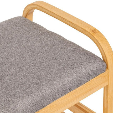 5Five Schoenenrek Bankje - 2-laags - bamboe/kunststof - 90 x 34 x 45 cm - voor 4 paar schoenen