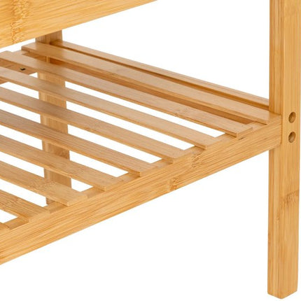 5Five Schoenenrek Bankje - 2-laags - bamboe/kunststof - 90 x 34 x 45 cm - voor 4 paar schoenen