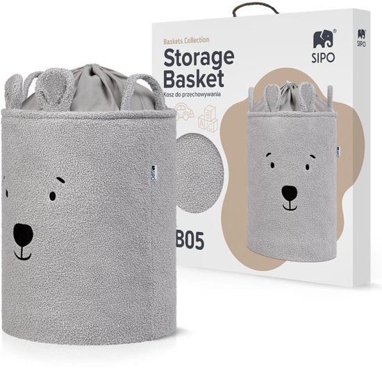 Panier de rangement Sipo XL avec cordon de serrage 43 litres 35 x 35 x 45 cm gris