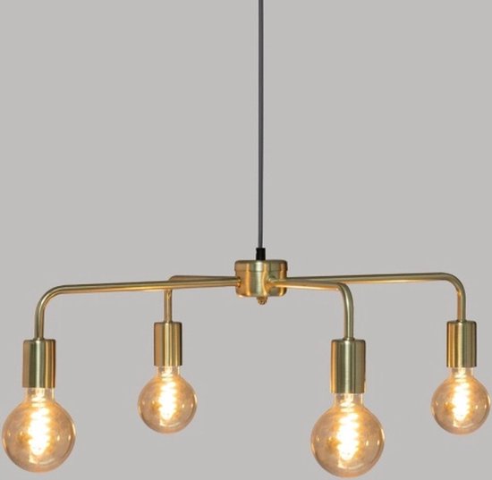KELI Metall-Hängelampe 4-flammig - E27 - 40 W - Ø 69 cm - Gold