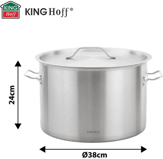 Kinghoff grote kookpan 27 liter met deksel – RVS soeppan Ø 38 cm, inductie – foto 5