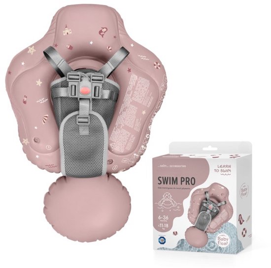 Sipo - Swim Pro - Baby Zwemband met Zitje - Opblaasbare Zwemtrainer Baby - Baby Float met Veiligheidsgordels - Zwemring voor Baby & Peuter 6-36 Maanden - 11-18 kg - 70 x 48 cm - Roze