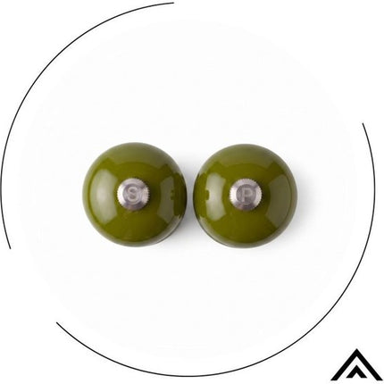 Hage - Handmatige Peper- en Zoutmolens - Peper & Zout - Keramisch Maalwerk - Verstelbare Maalgraad - 100 ml - Ø5.5 x 22 cm - Olijfgroen