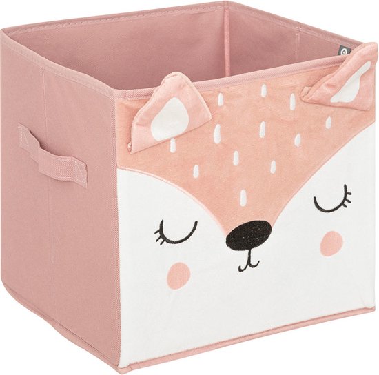Atmosphera Aufbewahrungskorb / Schrankkorb Löwe - für Kinder - Pappe / Kunststoff - braun - 30 x 30 cm