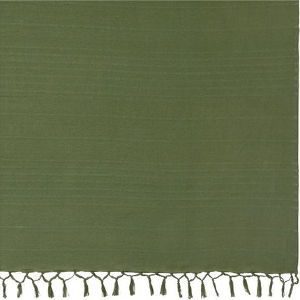 Atmosphera Plaid - donkergroen - 230 x 250 cm - katoen - met franjes - bedsprei - kleed - dekentje