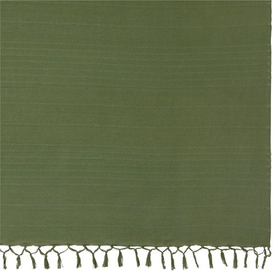Atmosphera plaid donkergroen van katoen – met franjes, 230 x 250 cm – foto 5