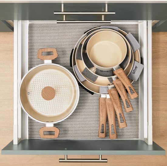 5Five Koekenpan Harmony - Alle warmtebronnen - Beige - Dia 28 cm - handvat bakeliet - aluminium