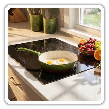 Hage - Koekenpan - Geëmailleerde Gietijzeren Koekenpan - Cast Iron Frying Pan - Geschikt voor Inductie, Gas & Oven - Ø20 x 4.5 cm - Olijfgroen