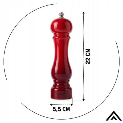 Hage - Rode Keukenset - 3 L Gietijzeren Kookpan met Deksel - 22 cm - Handmatige Zout- en Pepermolens - Set van 2 - Keramisch Maalwerk - Geëmailleerd - Inductie - Oven