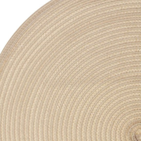 Secret de Gourmet ronde placemat - Set van 4x stuks - beige - gevlochten kunststof - Dia 38 cm - Onderleggers