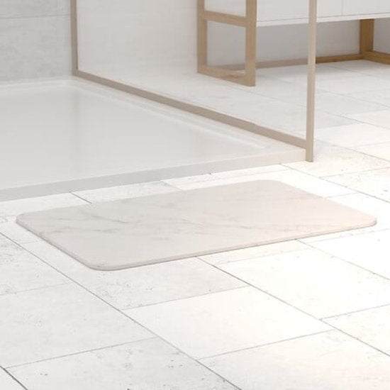 Diatomiet badmat wit 60 x 39 cm – sneldrogende stenen badmat, antislip – foto 4