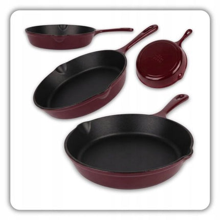 Hage - Koekenpan - Geëmailleerde Gietijzeren Koekenpan - Cast Iron Frying Pan - Geschikt voor Inductie, Gas & Oven - Ø20 x 4.5 cm - Paars