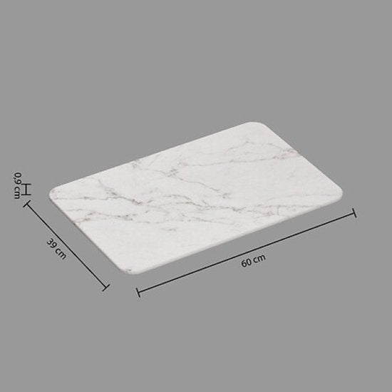 Diatomiet badmat wit 60 x 39 cm – sneldrogende stenen badmat, antislip – foto 5