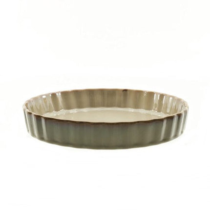 MPLCo - Ombres Taartvorm - Quiche Vorm - Ovenbestendige Bakvorm - Quiche en Bak Schaal Design - Vaatwasser & Magnetron Bestendig - Keramiek - Rond - Ø26 x 4.5 cm - Lichtbruin