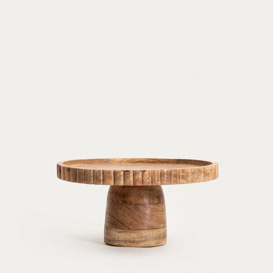 Homla houten taartplateau op voet – onregelmatige rand, 25 x 12 cm – foto 4