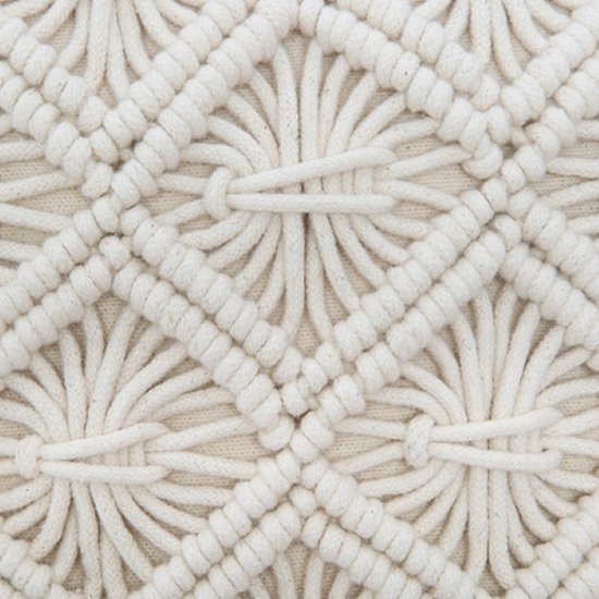 Bankkissen - Zierkissen - Makramee-Kissen - 2er-Set - Sommerkissen - für Wohnzimmer & Schlafzimmer - Boho Dekokissenbezug - Quadratisch - 40x40 cm  - Beige