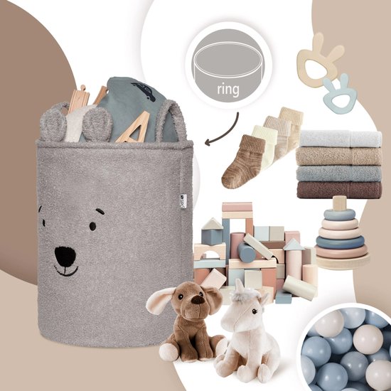 Panier de rangement Sipo XL avec cordon de serrage 43 litres 35 x 35 x 45 cm gris