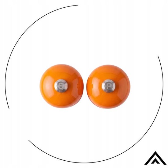 Hage - Handmatige Peper- en Zoutmolens - Peper & Zout - Keramisch Maalwerk - Verstelbare Maalgraad - 100 ml - Ø5,5 x 22 cm - Oranje