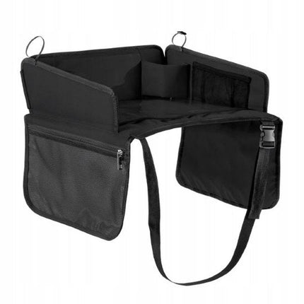 Sipo - Kinder Autostoel Reistafel Opvouwbaar - Auto Organizer voor Kinderen met Tablet Houder 11 inch - Reis Tafel Auto Stoel met Opbergvakken - Universele Car Travel Tray - ca. 40 x 35 x 13 cm - Zwart