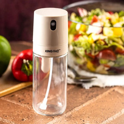 Spuitfles - Oil & Vinegar Sprayer - Set van 2 - Glas Fles met Ergonomische Spuit - Anti-aanbak - Recyclebaar - 250 ml - Beige & Transparant