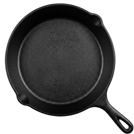 Hage - Koekenpan - Gietijzeren Koekenpan - Bakpan - Braadpan - Inductie - Gas - Elektrisch - Keramisch - Universeel - Ø25.5 cm – Zwart