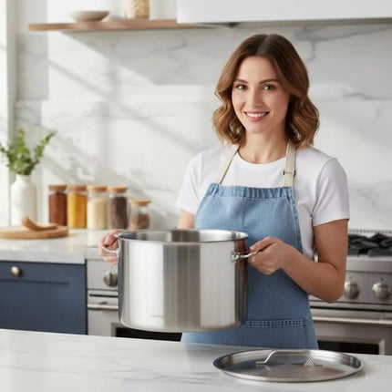 Kookpan - Catering Pan - Grote Soeppan met Deksel - Stockpot - Inductie Geschikt - voor Soep, Pasta & Stoofgerechten - 17L - Ø32 cm - RVS
