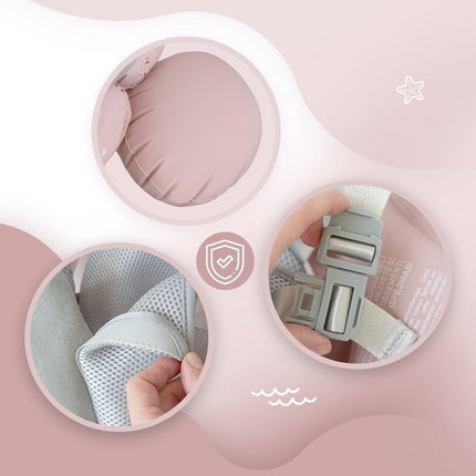 Sipo - Swim Pro - Baby Zwemband met Zitje - Opblaasbare Zwemtrainer Baby - Baby Float met Veiligheidsgordels - Zwemring voor Baby & Peuter 6-36 Maanden - 11-18 kg - 70 x 48 cm - Roze