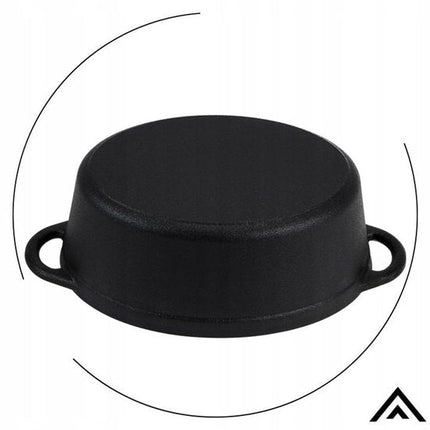 Hage - Braadpan - Gietijzeren Braadpan met Deksel - Voor Inductie, Gas, Oven, Grill en Vuur - 4.5 Liters - 28 x 21 x 11 cm - Zwart