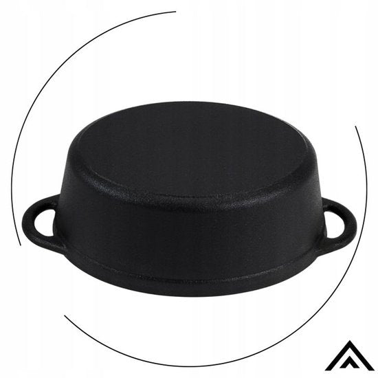 Hage - Dutch Oven - Cast Iron Dutch Oven with Lid - For Induction, Gas, Oven, Grill and Fire - 4.5 Liters - 28 x 21 x 11 cm - Black