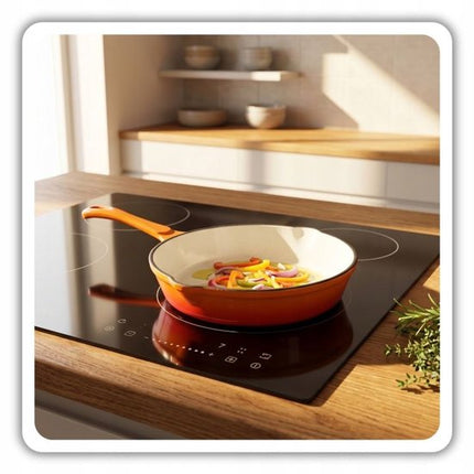 Hage - Koekenpan - Geëmailleerde Gietijzeren Koekenpan - Cast Iron Frying Pan - Geschikt voor Inductie, Gas & Oven - Ø20 x 4.5 cm - Oranje