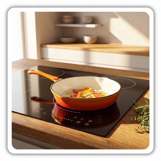 Hage - Koekenpan - Geëmailleerde Gietijzeren Koekenpan - Cast Iron Frying Pan - Geschikt voor Inductie, Gas & Oven - Ø20 x 4,5 cm - Oranje