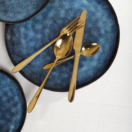 HOMLA - Abele Bestekset - 16-Delig Luxe Bestekset - Iridescent Cutlery Set - Modern Design Tafelbestek - Lepels, Vorken & Messen - RVS - Goud